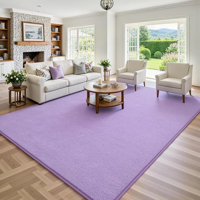 Keeko 4x6 Purple Area Rugs for Bedroom, Soft Modern Living Room Rug Indoor Non - Image 2