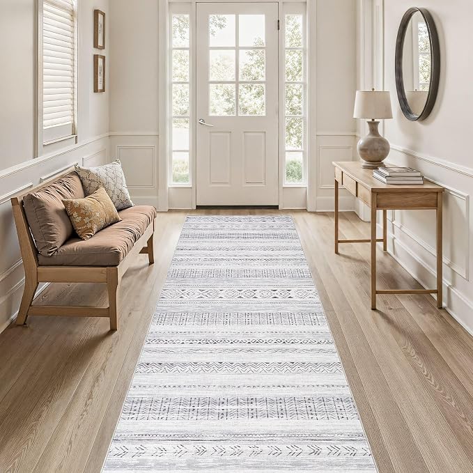 cotiled Hallway 3x12 Runner Rugs: Washable Boho Rugs - Image 8