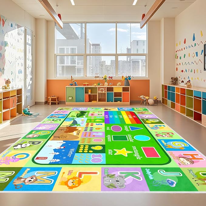 6x9 Kids Alphabet Rug, Large Non-Slip ABC Alphabet Carpet - Image 5