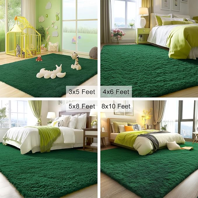 OLANLY Area Rugs for Living Room Bedroom, Machine Washable 4x5.9 ft Soft Fluffy - Image 3