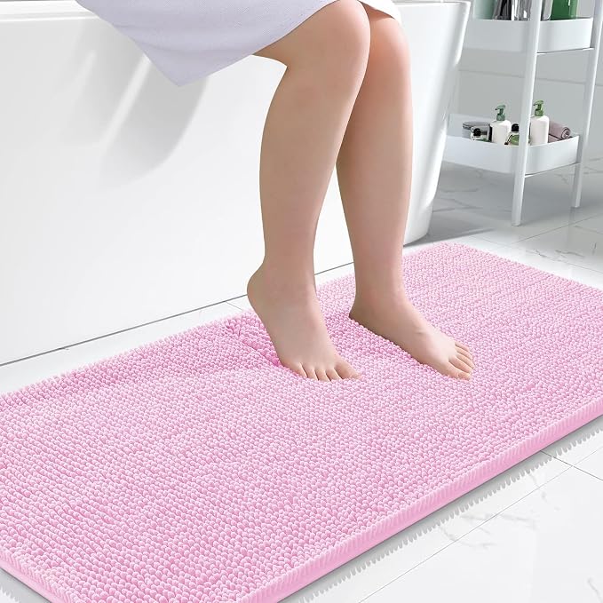 OLANLY Large Bathroom Rugs 50x30, Extra Soft Absorbent Chenille Bath Rugs by OLANLY