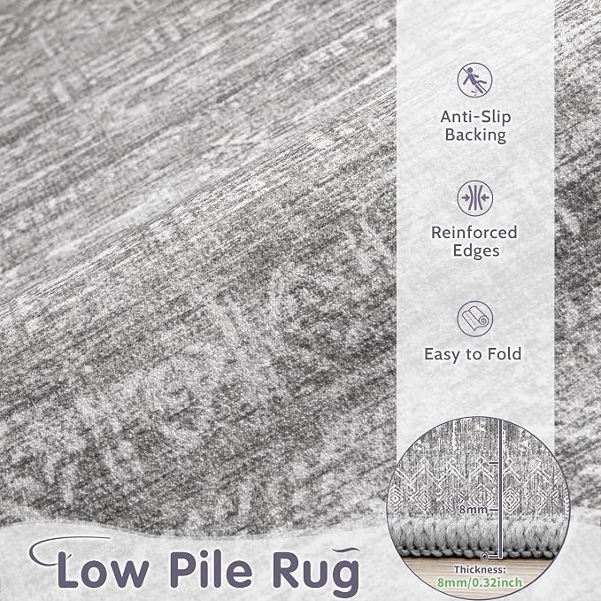 Washable Rug 9x12 Area Rugs: Modern Geometric Rugs - Image 3