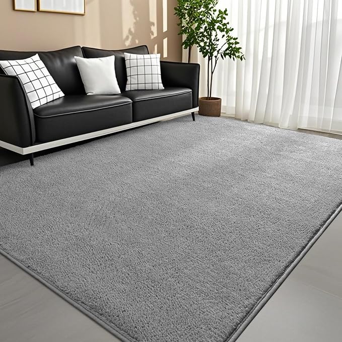 4x6 Feet Grey Area Rugs for Bedroom, Indoor Washable Memory Foam Rug for Living by Woottpe