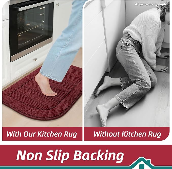 BEQHAUSE 30x18 Inch Kitchen Rug Mat Durable Kitchen Rugs Non-Slip Washable - Image 7