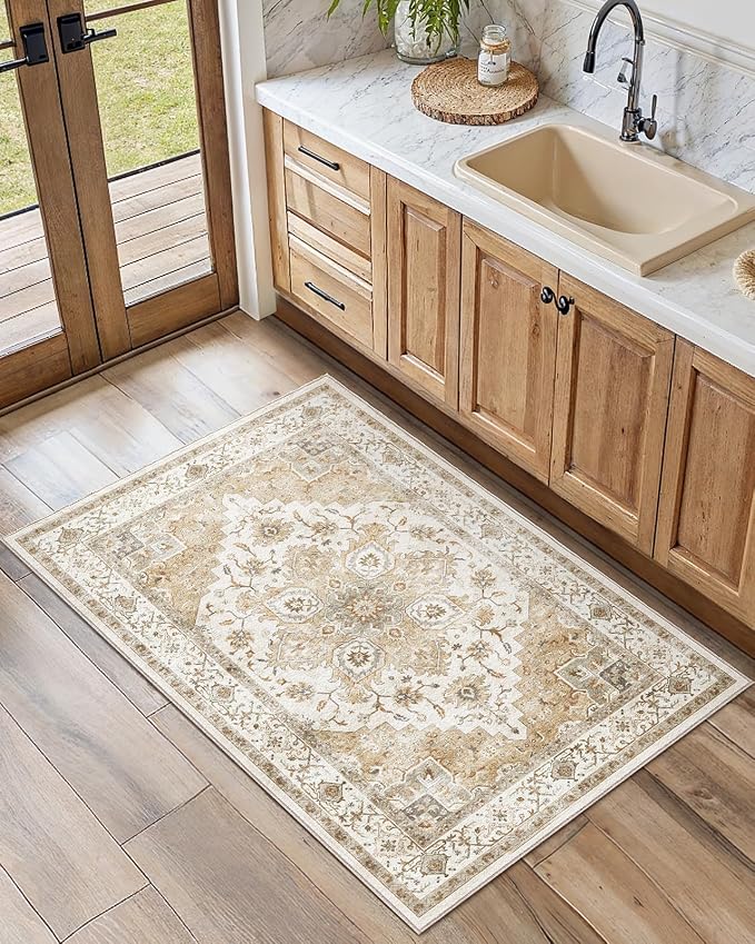 AMADA HOMEFURNISHING 2x4 Washable Area Rug, Low-Profile Entryway Rug - Image 8