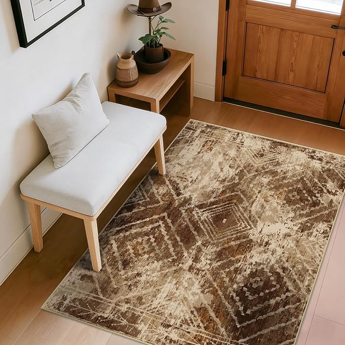 BESTSWEETIE Area Rug 3x5 Rug Machine Washable Non-Slip Low Pile Print Pattern by BESTSWEETIE