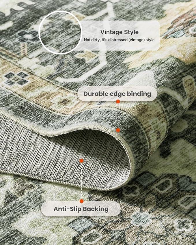 AMADA HOMEFURNISHING 5x7 Area Rugs, Washable Living Room Rug Low-Profile - Image 7