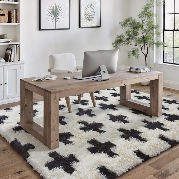 PureCozy Black and White Rug 5x7 - Image 4