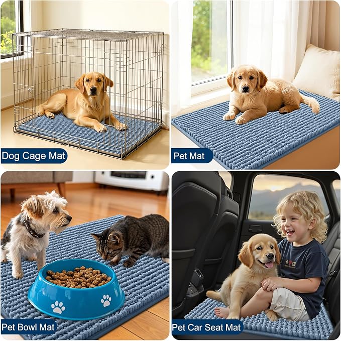 OLANLY Dog Door Mat for Muddy Paws 24x16, Ultra Absorbent Chenille Mud Doormat - Image 7