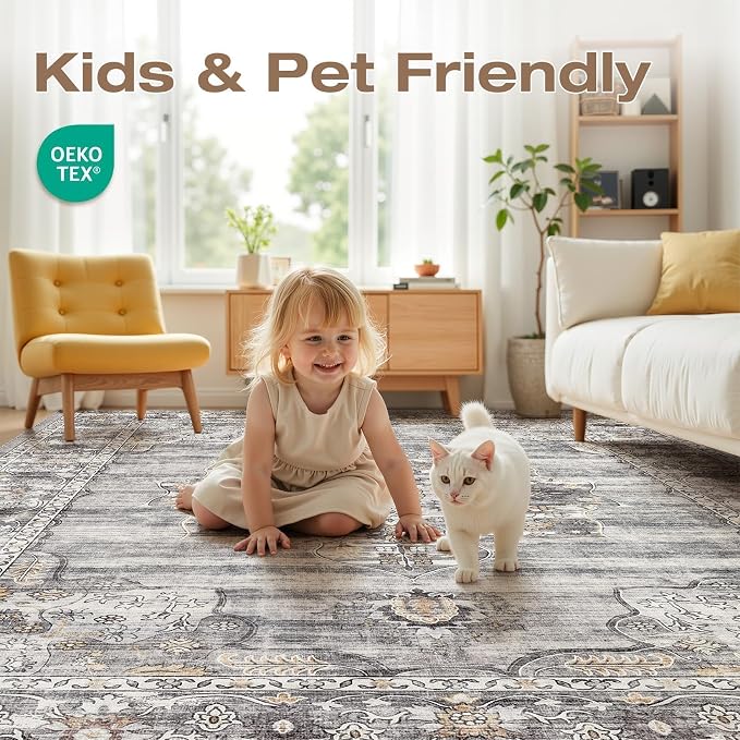 Washable 6x9 Area Rug for Living Room - Image 4