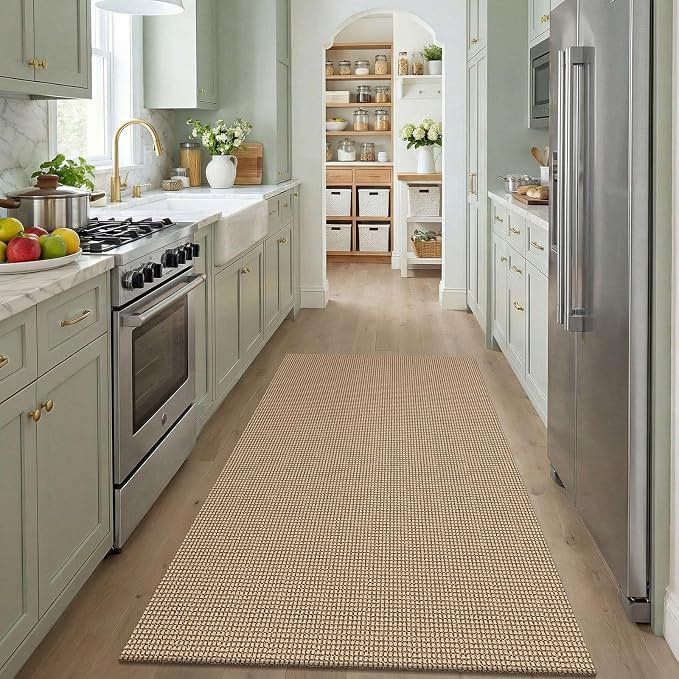 KOZYFLY Boho Washable 4x5 Entry Woven Area Rug, Braided Throw Rugs - Image 2