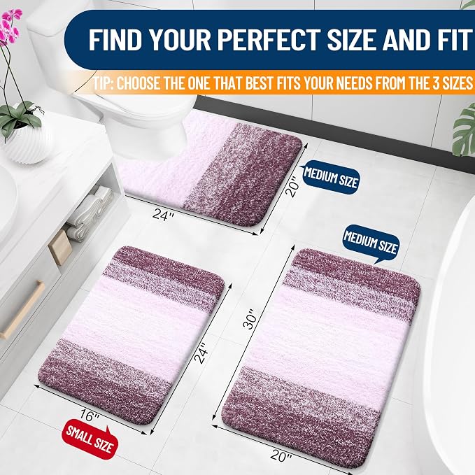OLANLY Small Bathroom Rugs Mat 24x16, Extra Soft Absorbent Microfiber Bath Rugs - Image 2