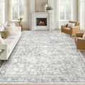 9x12 Area Rugs for Living Room: Washable Large Vintage Floral Rug Low Pile by LOSBULAKE