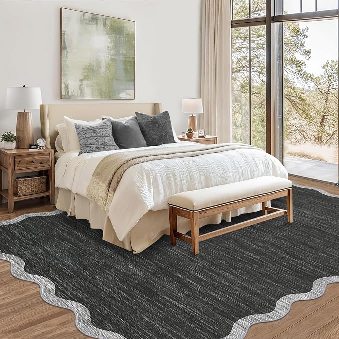 GarveeHome Scalloped Washable Area Rug 6x9 Rug - Image 3