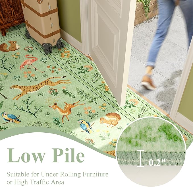 DUKINO 2x3 Rug, Washable Animal Rugs - Image 8