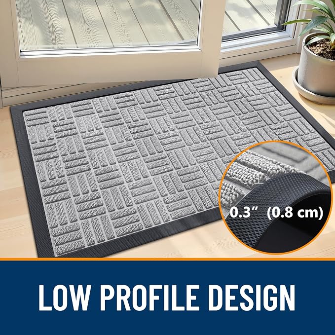 OLANLY Front Door Mat Outside Entrance 47x23, Heavy Duty Sturdy Natural Rubber - Image 5
