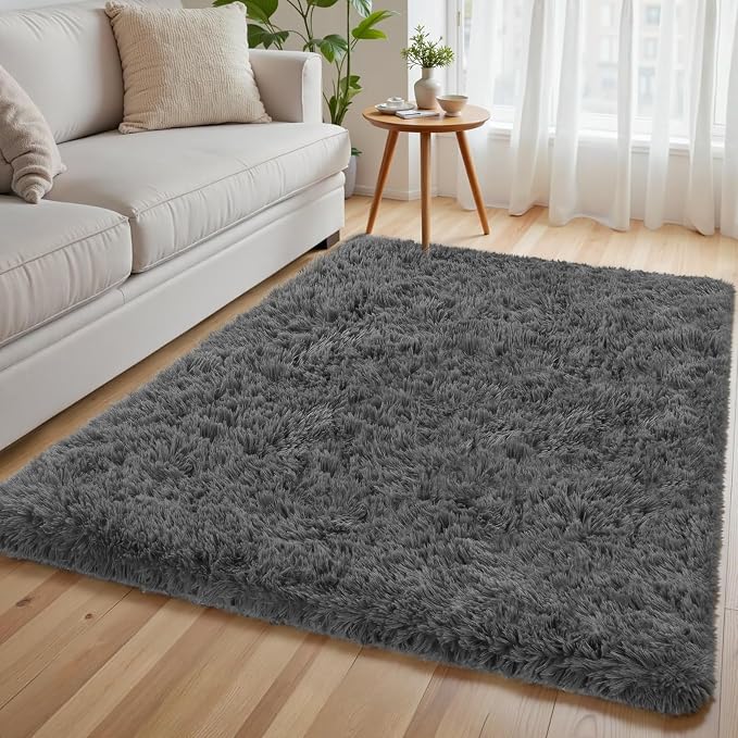 4x6 Area Rug for Living Room, Ultra Soft Fluffy Shag Rugs for Bedroom, Non-Slip by Yidanamy