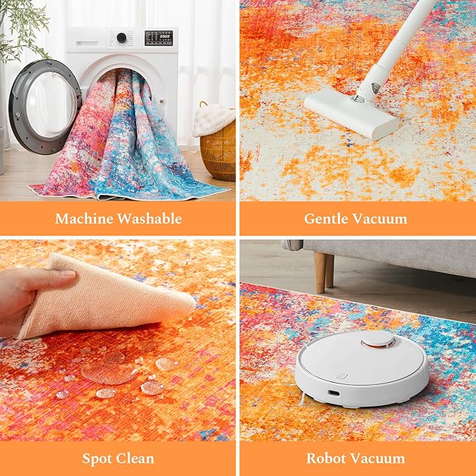 Rugflix 2x6 Runner Rug for Entryway, Kitchen Rugs Soft Non-Slip Washable - Image 4