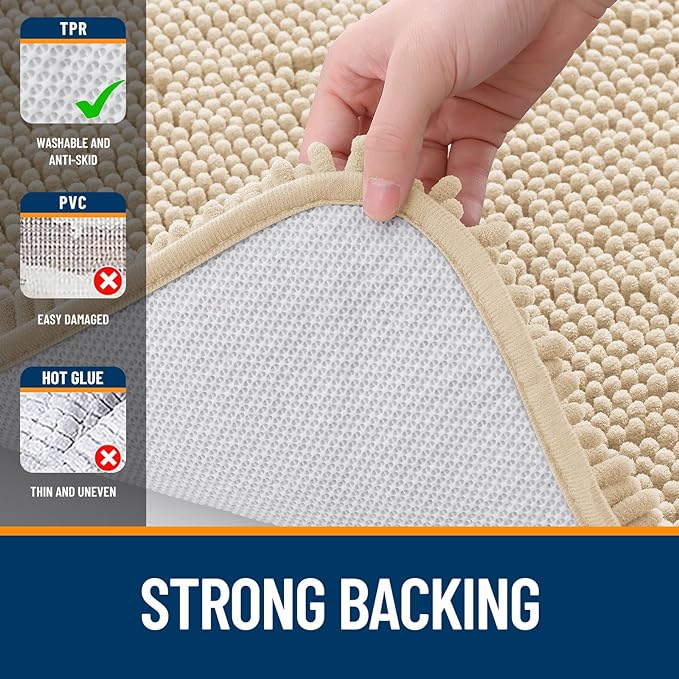OLANLY Bathroom Runner Rugs 70x24, Extra Soft Absorbent Chenille Bath Rugs - Image 6