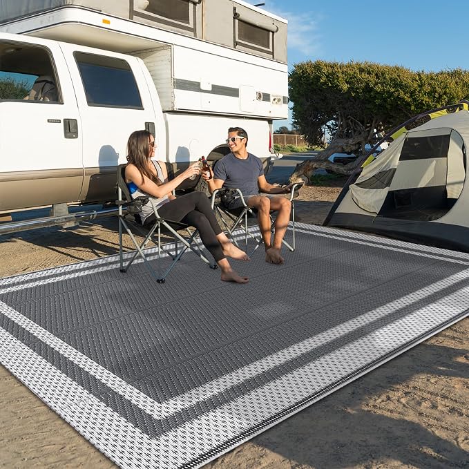 HappyTrends Outdoor Rug Reversible Portable Plastic Straw Camping Rugs - Image 6