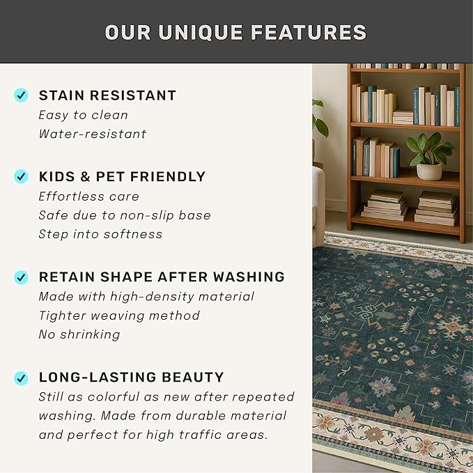 Hazo Haus Vintage Dark Green 2x10 Hallway Runner Rug - Image 7