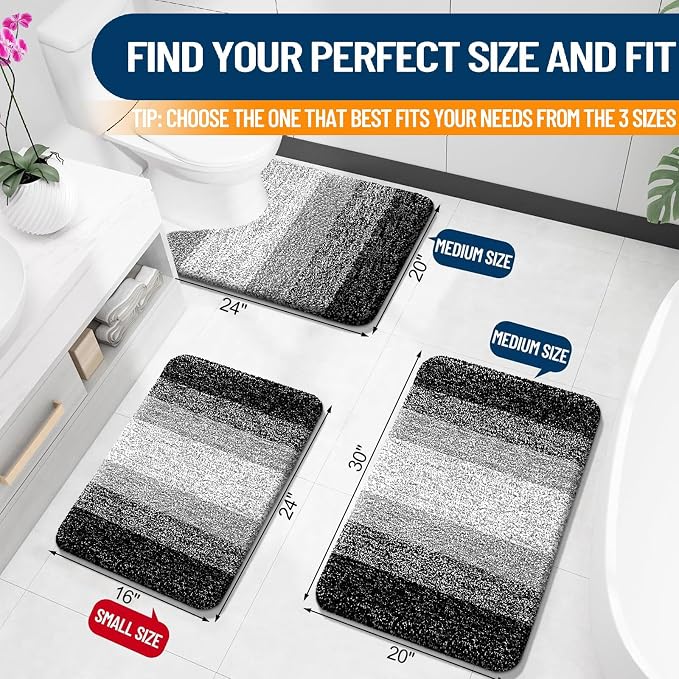 OLANLY Bathroom Rugs Mat 30x20, Extra Soft Absorbent Microfiber Bath Rugs - Image 2