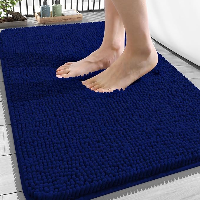 OLANLY Bathroom Rugs 34x21, Extra Soft Absorbent Chenille Bath Rugs, Rubber by OLANLY