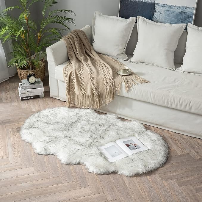 MIULEE Luxury Super Soft Fluffy Area Rug Faux Fur Sheepskin Rug Decorative - Image 6