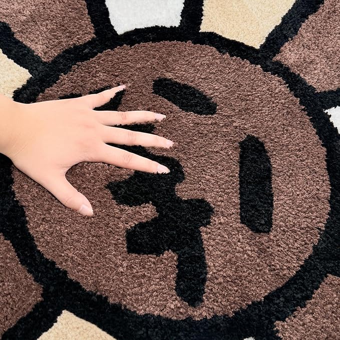 Trippy Happy Face Rug Cool Rugs Tufted Quick Dry Bath Mats - Image 3
