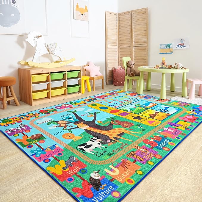 Kids Rug for Playroom, 3x5 ABC Educational Carpet for Classroom, Fun Alphabet - Image 7