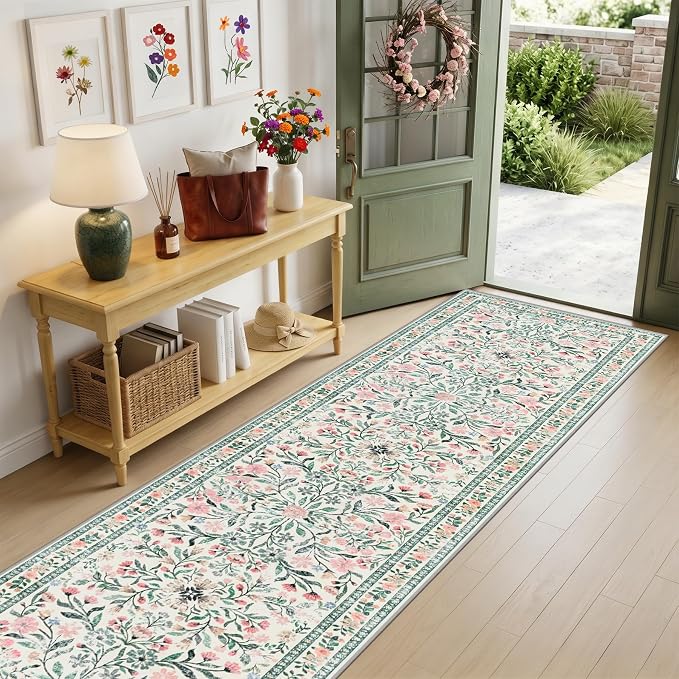 Runner Rug for Entryway: 2.6x10 Kitchen Rugs Non Slip Washable Ultra-Thin Soft - Image 2