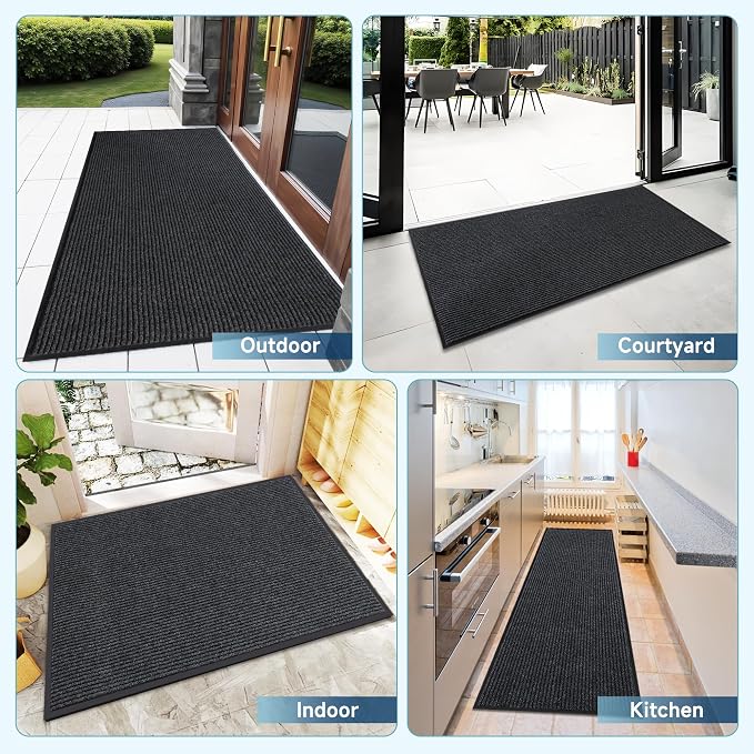 BesWin Indoor Outdoor Door Mat, Non Slip Rubber Backing Commercial Floor Mats - Image 3