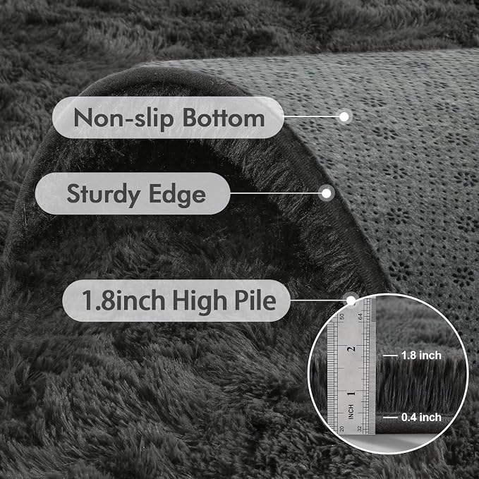 8x10 Ft Extra Large Shag Rugs for Living Room, Ultra Soft Fluffy Furry Area - Image 5