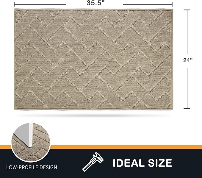 PURRUGS Dirt Trapping Door Mat 24" x 35.5", Non-Slip Machine Washable Entry Rug - Image 2
