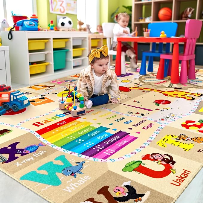 Kids Rugs for Playroom Washable, Educational and Fun Learning Rugs - Image 6