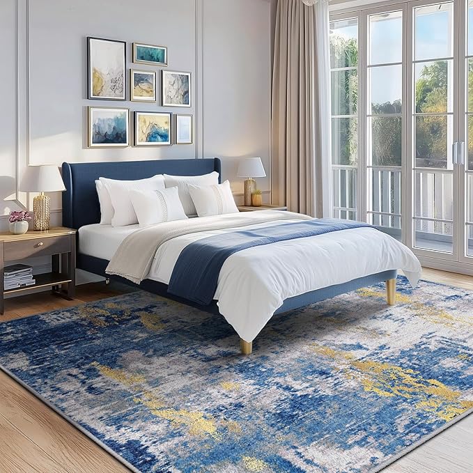 RELEANY Washable Area Rugs 9'x12' Non-Slip Modern Abstract Soft - Image 6
