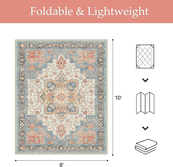 GENIMO Outdoor & Indoor Area Rug 8'x10', Waterproof, Non-Shedding, Easy Cleaning - Image 2