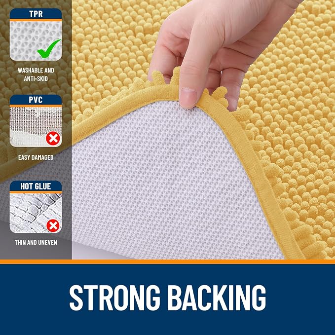 OLANLY Bathroom Runner Rugs 47x24, Extra Soft Absorbent Chenille Bath Rugs - Image 6