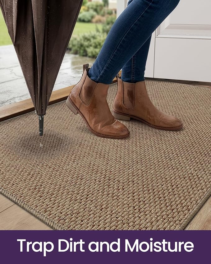 DEXI Ultra Thin Door Mat Indoor Entrance 17x30, Non Slip Rubber Backed Entryway - Image 5