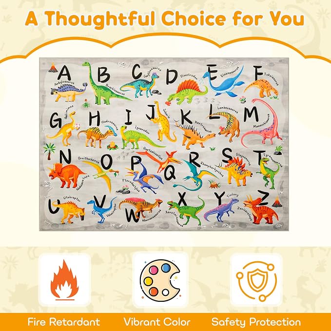 5x7 ABC Classroom Rug for Kids Playroom, Alphabet Rug - Image 4