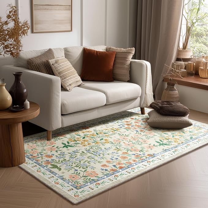4x6 Washable Area Rugs for Entryway: Small Living Room Rug Non Slip Stain by palohom