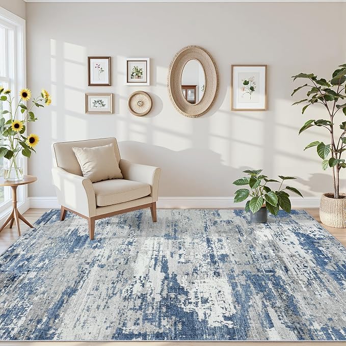 Area Rugs 6x9 Living Room: Large Soft Washable Rug Modern Abstract Anti-Skid - Image 7