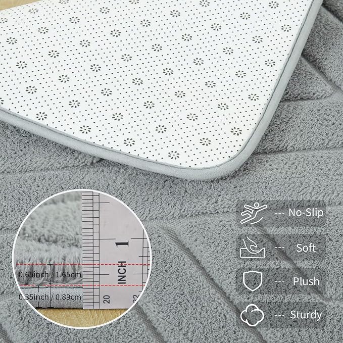 3x5 Grey Washable Area Rug for Bedroom, Modern Geometric Shag Non-Slip Living - Image 4
