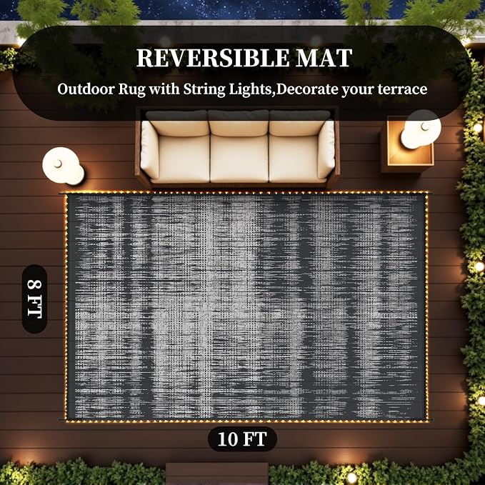 MontVoo Outdoor Rug Waterproof 8x10 ft - Image 7