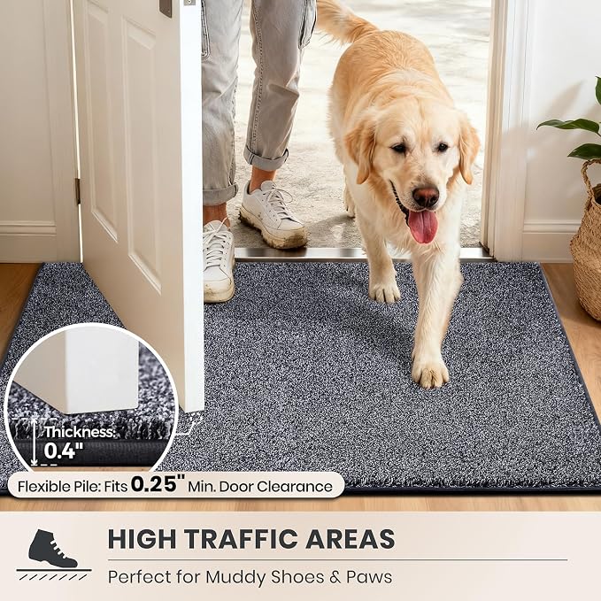 PURRUGS Dirt Trapping Door Mat 24" x 59", Non-Slip Machine Washable Entryway Rug - Image 6