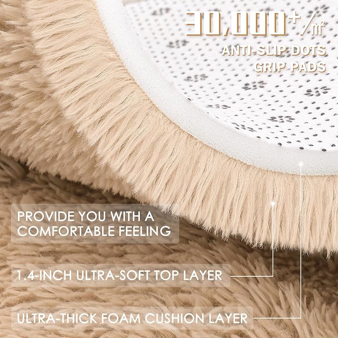 OLANLY Area Rugs for Living Room Bedroom, Machine Washable 4x5.9 ft Soft Fluffy - Image 7