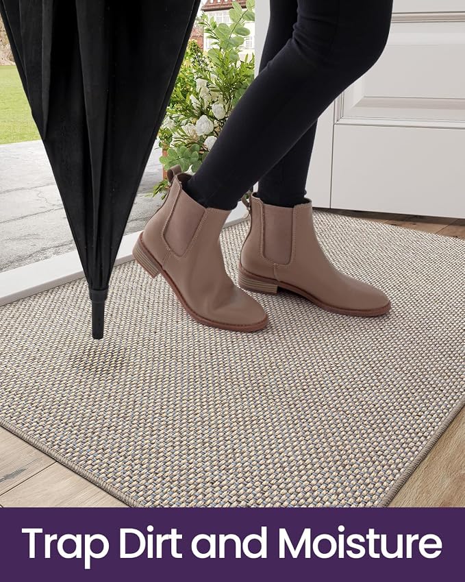 DEXI Ultra Thin Door Mat Indoor Entrance 48x72, Non Slip Rubber Backed Entryway - Image 5