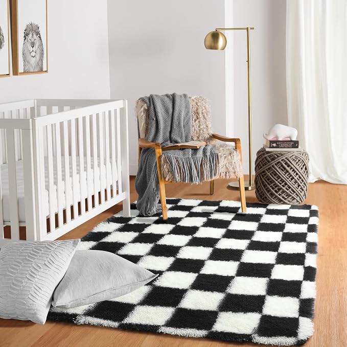 KICMOR Black and White 3x5 Rugs - Image 6