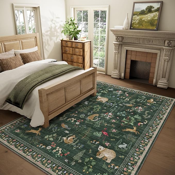 Machine Washable Rugs for Living Room: 5x7 Area Rugs for Bedroom Vintage Rugs - Image 2