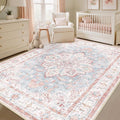 CAPALOCA Machine Washable Rugs Nursery Rug 5x8 Cute Girl Non Slip Low Pile by CAPALOCA